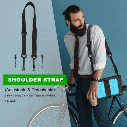 For Samsung Galaxy Tab A7 10.4 (2020) T500 Contrast Color Silicone + PC Combination Case with Holder(Black + Blue) - Other Galaxy Tab PC by buy2fix | Online Shopping UK | buy2fix