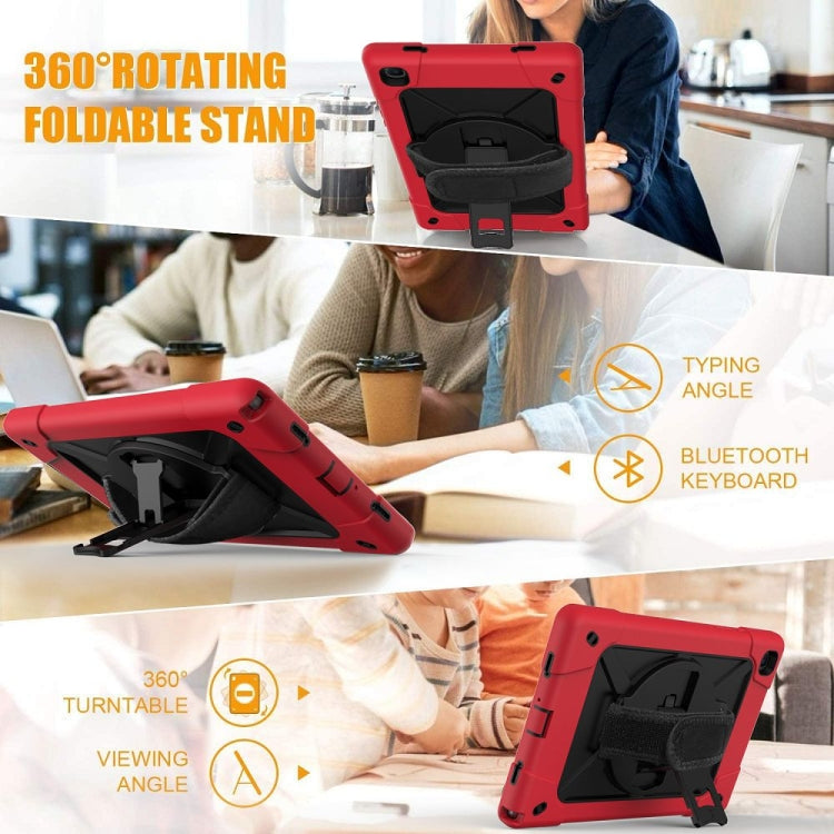 For Samsung Galaxy Tab A7 10.4 (2020) T500 Contrast Color Silicone + PC Combination Case with Holder(Red + Black) - Other Galaxy Tab PC by buy2fix | Online Shopping UK | buy2fix