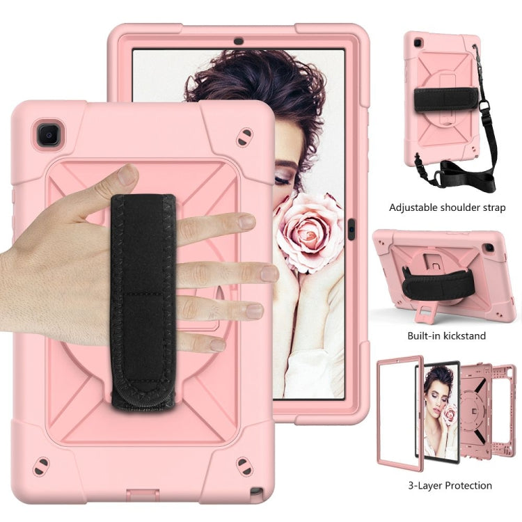 For Samsung Galaxy Tab A7 10.4 (2020) T500 Contrast Color Silicone + PC Combination Case with Holder(Rose Gold) - Other Galaxy Tab PC by buy2fix | Online Shopping UK | buy2fix