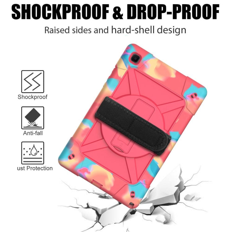 For Samsung Galaxy Tab A7 10.4 (2020) T500 Contrast Color Silicone + PC Combination Case with Holder(Camouflage Rose Red) - Other Galaxy Tab PC by buy2fix | Online Shopping UK | buy2fix