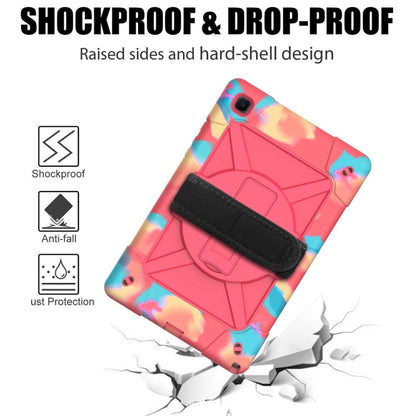 For Samsung Galaxy Tab A7 10.4 (2020) T500 Contrast Color Silicone + PC Combination Case with Holder(Camouflage Rose Red) - Other Galaxy Tab PC by buy2fix | Online Shopping UK | buy2fix