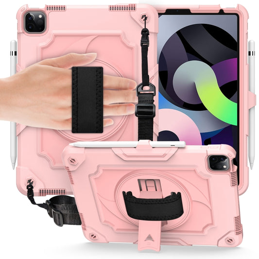 360 Degree Rotation Turntable Contrast Color Robot Shockproof Silicone + PC Protective Case with Holder For iPad Air 2022 / 2020 10.9 / Pro 11 (2020)(Rose Gold) - iPad Air (2022) / (2020) 10.9 Cases by buy2fix | Online Shopping UK | buy2fix
