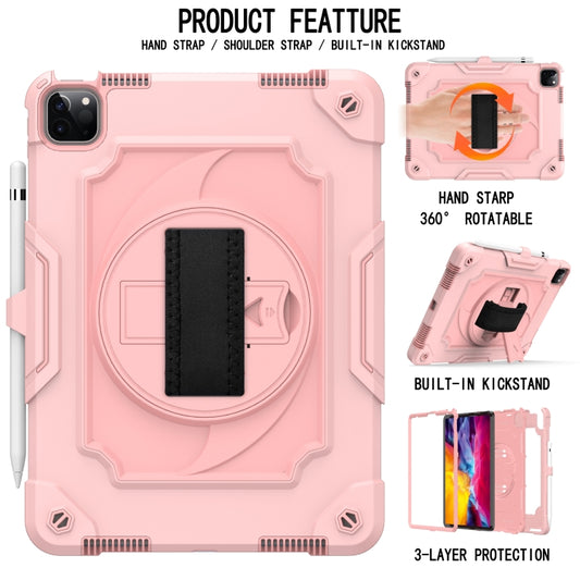 360 Degree Rotation Turntable Contrast Color Robot Shockproof Silicone + PC Protective Case with Holder For iPad Air 2022 / 2020 10.9 / Pro 11 (2020)(Rose Gold) - iPad Air (2022) / (2020) 10.9 Cases by buy2fix | Online Shopping UK | buy2fix
