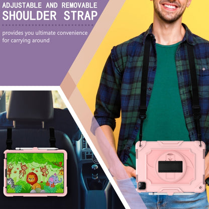 360 Degree Rotation Turntable Contrast Color Robot Shockproof Silicone + PC Protective Case with Holder For iPad Air 2022 / 2020 10.9 / Pro 11 (2020)(Rose Gold) - iPad Air (2022) / (2020) 10.9 Cases by buy2fix | Online Shopping UK | buy2fix