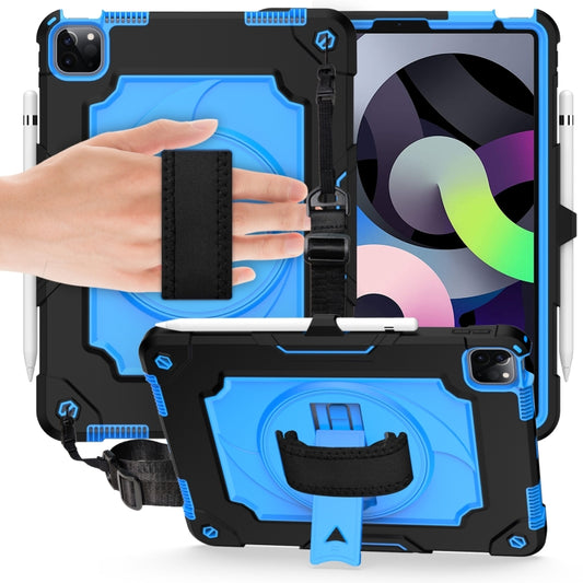 360 Degree Rotation Turntable Contrast Color Robot Shockproof Silicone + PC Protective Case with Holder For iPad Air 2022 / 2020 10.9 / Pro 11 (2020)(Navy Blue + Blue) - iPad Air (2022) / (2020) 10.9 Cases by buy2fix | Online Shopping UK | buy2fix