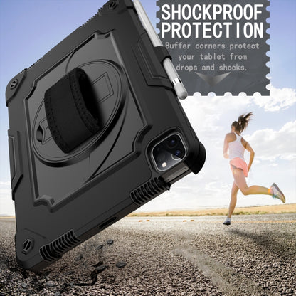 360 Degree Rotation Turntable Contrast Color Robot Shockproof Silicone + PC Protective Case with Holder For iPad Air 2022 / 2020 10.9 / Pro 11 (2020)(Black) - iPad Air (2022) / (2020) 10.9 Cases by buy2fix | Online Shopping UK | buy2fix