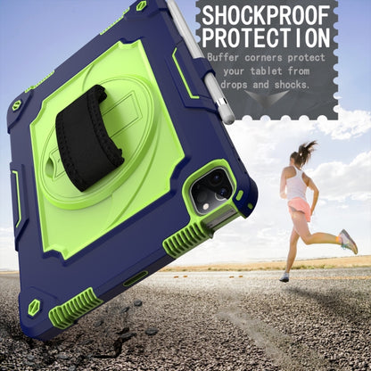 360 Degree Rotation Turntable Contrast Color Robot Shockproof Silicone + PC Protective Case with Holder For iPad Air 2022 / 2020 10.9 / Pro 11 (2020)(Navy Blue + Yellow Green) - iPad Air (2022) / (2020) 10.9 Cases by buy2fix | Online Shopping UK | buy2fix