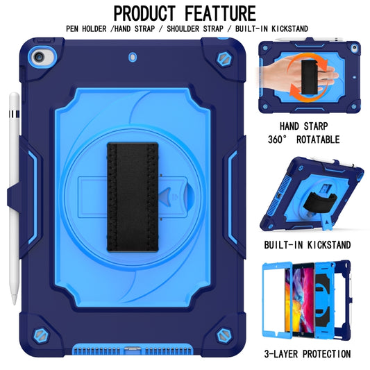 360 Degree Rotation Turntable Contrast Color Robot Shockproof Silicone + PC Protective Case with Holder For iPad 10.2 / 10.2 (2020) / Pro 10.5(Navy Blue + Blue) - iPad Air (2022) / (2020) 10.9 Cases by buy2fix | Online Shopping UK | buy2fix