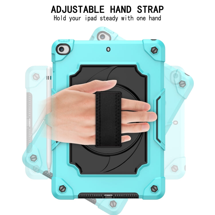 360 Degree Rotation Turntable Contrast Color Robot Shockproof Silicone + PC Protective Case with Holder For iPad 10.2 / 10.2 (2020) / Pro 10.5(Mint Green + Black) - iPad Air (2022) / (2020) 10.9 Cases by buy2fix | Online Shopping UK | buy2fix