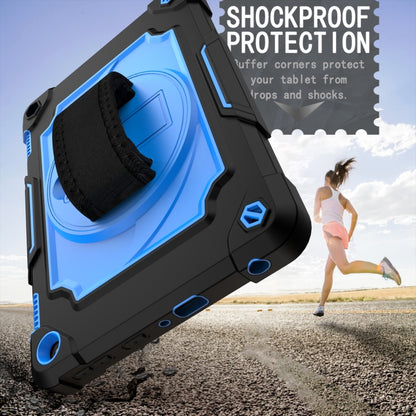 For Amazon Kindle Fire HD 8 2020 360 Degree Rotation Turntable Contrast Color Robot Shockproof Silicone + PC Protective Case with Holder(Black + Blue) - Amazon by buy2fix | Online Shopping UK | buy2fix