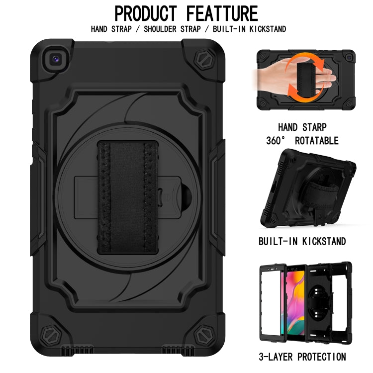 For Samsung Tab A 8.0 (2019)/T290 360 Degree Rotation Turntable Contrast Color Robot Shockproof Silicone + PC Protective Case with Holder(Black) - Other Galaxy Tab PC by buy2fix | Online Shopping UK | buy2fix