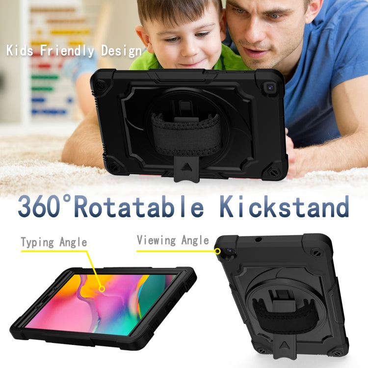 For Samsung Tab A 8.0 (2019)/T290 360 Degree Rotation Turntable Contrast Color Robot Shockproof Silicone + PC Protective Case with Holder(Black) - Other Galaxy Tab PC by buy2fix | Online Shopping UK | buy2fix