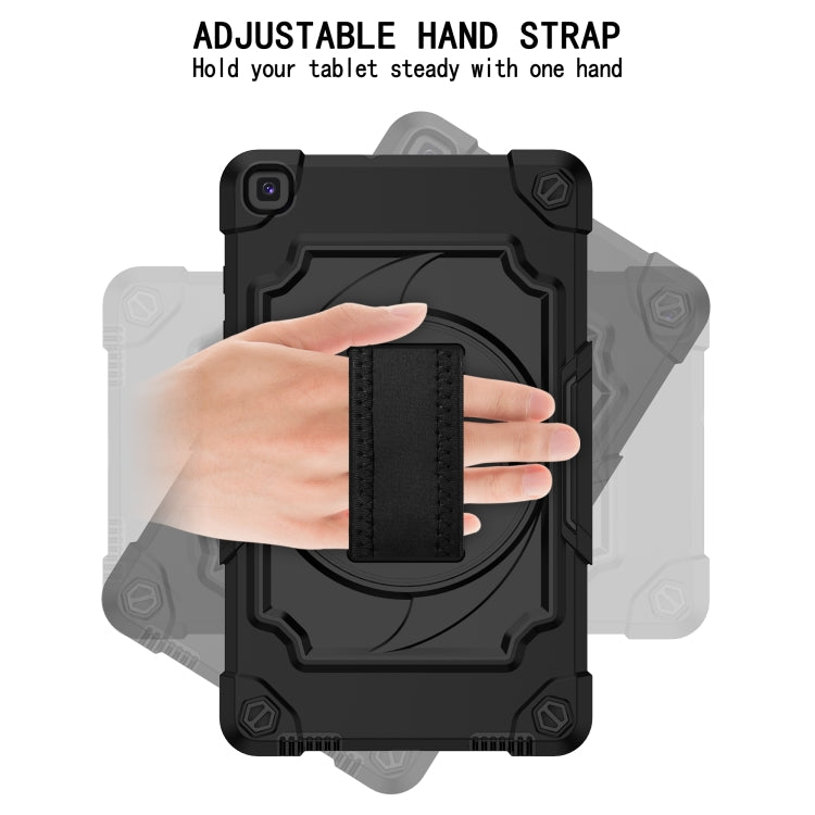 For Samsung Tab A 8.0 (2019)/T290 360 Degree Rotation Turntable Contrast Color Robot Shockproof Silicone + PC Protective Case with Holder(Black) - Other Galaxy Tab PC by buy2fix | Online Shopping UK | buy2fix