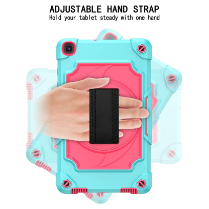 For Samsung Tab A 8.0 (2019)/T290 360 Degree Rotation Turntable Contrast Color Robot Shockproof Silicone + PC Protective Case with Holder(Mint Green + Rose Red) - Other Galaxy Tab PC by buy2fix | Online Shopping UK | buy2fix