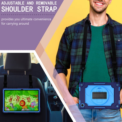 For Samsung Galaxy Tab A7 10.4 (2020)/T500 360 Degree Rotation Turntable Contrast Color Robot Shockproof Silicone + PC Protective Case with Holder(Navy Blue + Blue) - Other Galaxy Tab PC by buy2fix | Online Shopping UK | buy2fix
