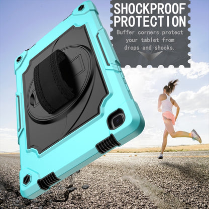 For Samsung Galaxy Tab A7 10.4 (2020)/T500 360 Degree Rotation Turntable Contrast Color Robot Shockproof Silicone + PC Protective Case with Holder(Mint Green + Black) - Other Galaxy Tab PC by buy2fix | Online Shopping UK | buy2fix