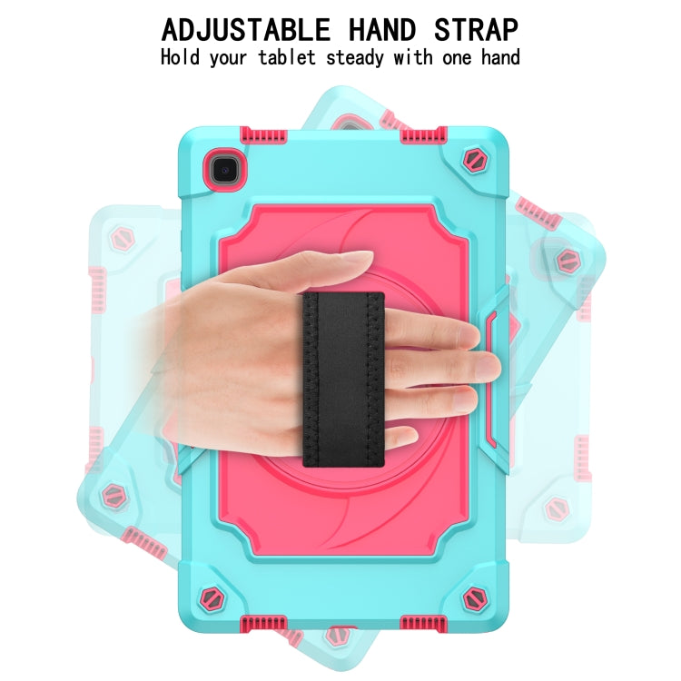 For Samsung Galaxy Tab A7 10.4 (2020)/T500 360 Degree Rotation Turntable Contrast Color Robot Shockproof Silicone + PC Protective Case with Holder(Mint Green + Rose Red) - Other Galaxy Tab PC by buy2fix | Online Shopping UK | buy2fix
