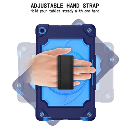 For Samsung Galaxy Tab A 10.1 (2019)/T515 360 Degree Rotation Turntable Contrast Color Robot Shockproof Silicone + PC Protective Case with Holder(Navy Blue + Blue) - Tab A 10.1 (2019) T510 / T515 by buy2fix | Online Shopping UK | buy2fix