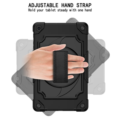For Samsung Galaxy Tab A 10.1 (2019)/T515 360 Degree Rotation Turntable Contrast Color Robot Shockproof Silicone + PC Protective Case with Holder(Black) - Tab A 10.1 (2019) T510 / T515 by buy2fix | Online Shopping UK | buy2fix