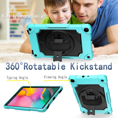 For Samsung Galaxy Tab A 10.1 (2019)/T515 360 Degree Rotation Turntable Contrast Color Robot Shockproof Silicone + PC Protective Case with Holder(Mint Green + Black) - Tab A 10.1 (2019) T510 / T515 by buy2fix | Online Shopping UK | buy2fix