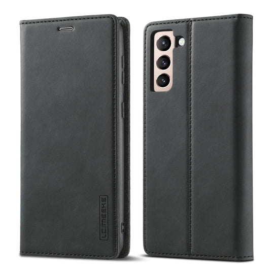 For Samsung Galaxy S21 5G LC.IMEEKE Strong Magnetism Ultra-thin Horizontal Flip Matte TPU + PU Leather Case with Holder & Card Slots & Wallet(Black)