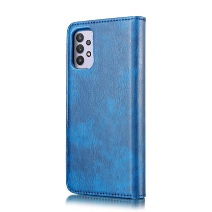 For Samsung Galaxy A32 5G DG.MING Crazy Horse Texture Flip Detachable Magnetic Leather Case with Holder & Card Slots & Wallet(Blue) - Galaxy Phone Cases by DG.MING | Online Shopping UK | buy2fix
