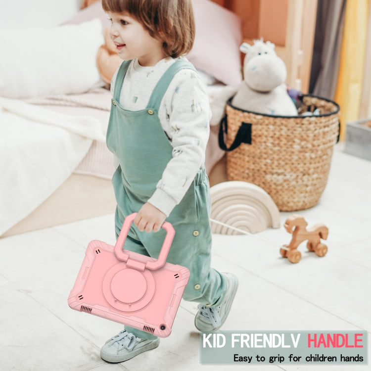 For Amazon Kindle Fire HD 8 (2020) Contrast Color Shockproof Robot Silicone + PC Case with Wristband Holder(Rose Gold) - Amazon by buy2fix | Online Shopping UK | buy2fix
