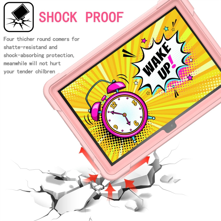 For Amazon Kindle Fire HD 8 (2020) Contrast Color Shockproof Robot Silicone + PC Case with Wristband Holder(Rose Gold) - Amazon by buy2fix | Online Shopping UK | buy2fix
