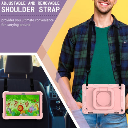 For Amazon Kindle Fire HD 8 (2020) Contrast Color Shockproof Robot Silicone + PC Case with Wristband Holder(Rose Gold) - Amazon by buy2fix | Online Shopping UK | buy2fix