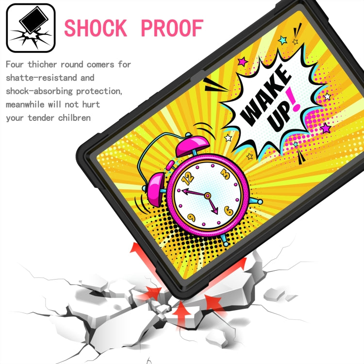 For Samsung Galaxy Tab A7 10.4 (2020) T500 / T505 Contrast Color Shockproof Robot Silicone + PC Case with Wristband Holder(Black) - Other Galaxy Tab PC by buy2fix | Online Shopping UK | buy2fix