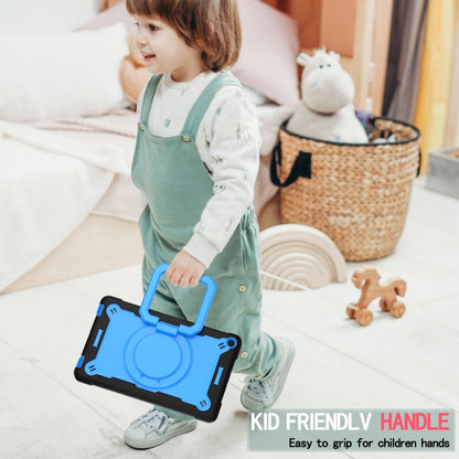 For Samsung Galaxy Tab A10.1 (2019) T510 Contrast Color Shockproof Robot Silicone + PC Case with Wristband Holder(Black + Blue) - Tab A 10.1 (2019) T510 / T515 by buy2fix | Online Shopping UK | buy2fix
