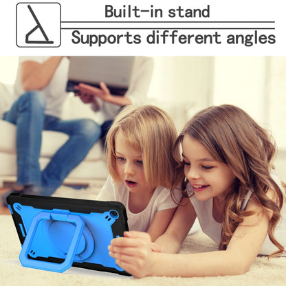 For Samsung Galaxy Tab A10.1 (2019) T510 Contrast Color Shockproof Robot Silicone + PC Case with Wristband Holder(Black + Blue) - Tab A 10.1 (2019) T510 / T515 by buy2fix | Online Shopping UK | buy2fix