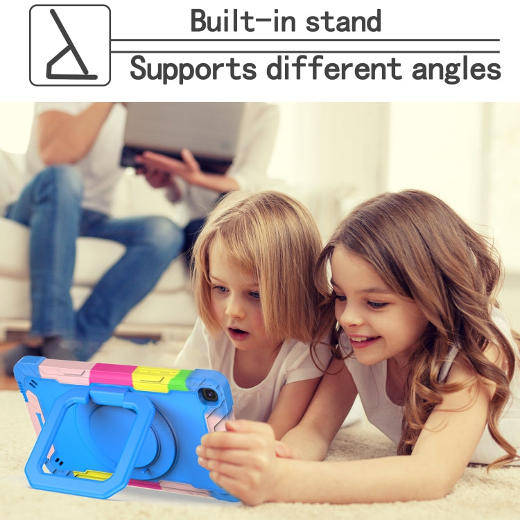 For Samsung Galaxy Tab A 8.0 (2019) T290 Contrast Color Shockproof Robot Silicone + PC Case with Wristband Holder(Camouflage + Blue) - Other Galaxy Tab PC by buy2fix | Online Shopping UK | buy2fix