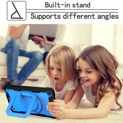 For Samsung Galaxy Tab A 8.0 (2019) T290 Contrast Color Shockproof Robot Silicone + PC Case with Wristband Holder(Black + Blue) - Other Galaxy Tab PC by buy2fix | Online Shopping UK | buy2fix
