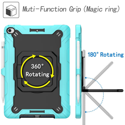 For iPad 10.2 2021 / 2020 / 2019 Contrast Color Shockproof Robot Silicone + PC Case with Wristband Holder(Mint Green + Black) - iPad 10.2 Cases by buy2fix | Online Shopping UK | buy2fix