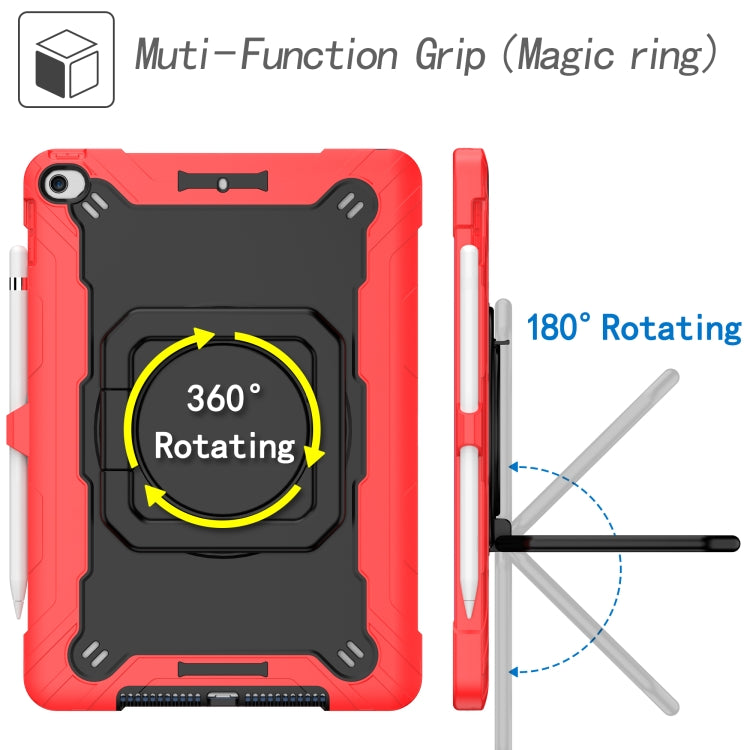 For iPad 10.2 2021 / 2020 / 2019 Contrast Color Shockproof Robot Silicone + PC Case with Wristband Holder(Red + Black) - iPad 10.2 Cases by buy2fix | Online Shopping UK | buy2fix