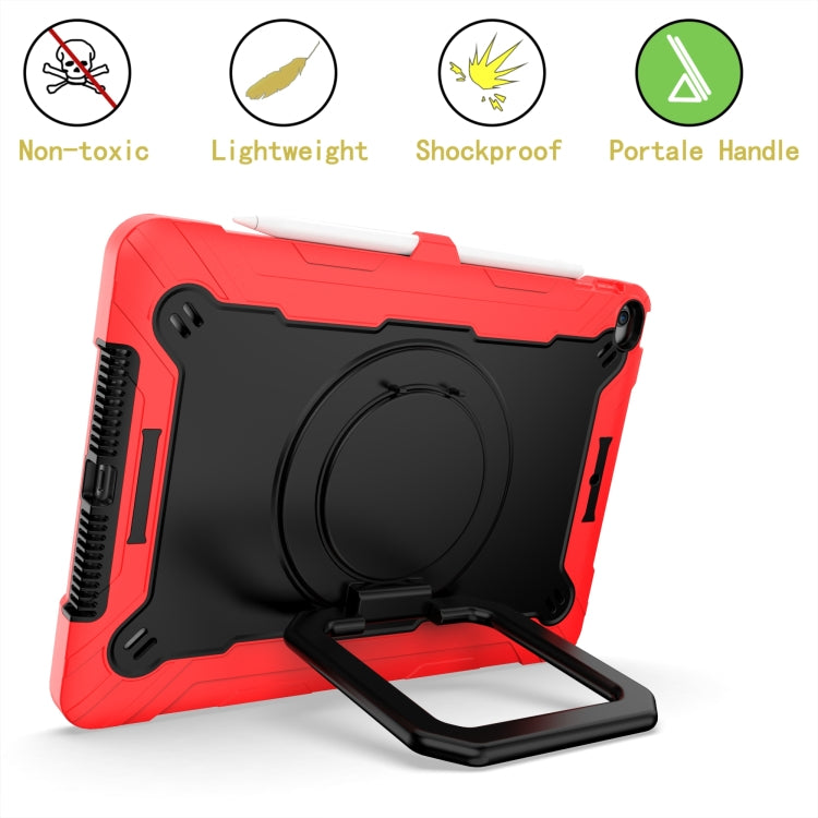 For iPad 10.2 2021 / 2020 / 2019 Contrast Color Shockproof Robot Silicone + PC Case with Wristband Holder(Red + Black) - iPad 10.2 Cases by buy2fix | Online Shopping UK | buy2fix