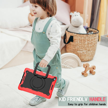 For iPad 10.2 2021 / 2020 / 2019 Contrast Color Shockproof Robot Silicone + PC Case with Wristband Holder(Red + Black) - iPad 10.2 Cases by buy2fix | Online Shopping UK | buy2fix
