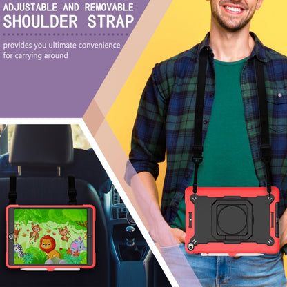 For iPad 10.2 2021 / 2020 / 2019 Contrast Color Shockproof Robot Silicone + PC Case with Wristband Holder(Red + Black) - iPad 10.2 Cases by buy2fix | Online Shopping UK | buy2fix