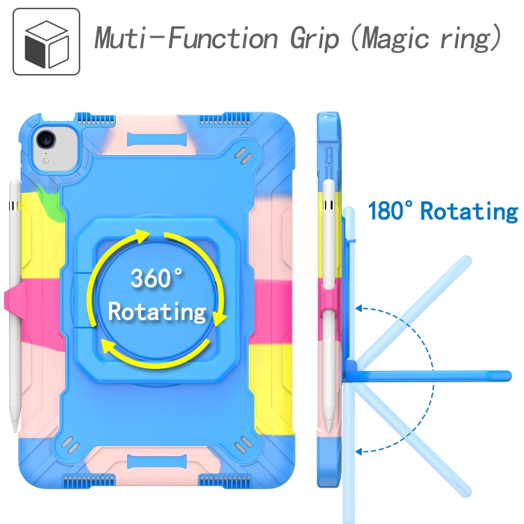 Contrast Color Shockproof Robot Silicone + PC Case with Wristband Holder For iPad Air 2022 / 2020 10.9(Camouflage + Blue) - iPad Air (2022) / (2020) 10.9 Cases by buy2fix | Online Shopping UK | buy2fix