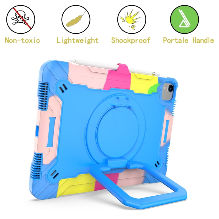 Contrast Color Shockproof Robot Silicone + PC Case with Wristband Holder For iPad Air 2022 / 2020 10.9(Camouflage + Blue) - iPad Air (2022) / (2020) 10.9 Cases by buy2fix | Online Shopping UK | buy2fix