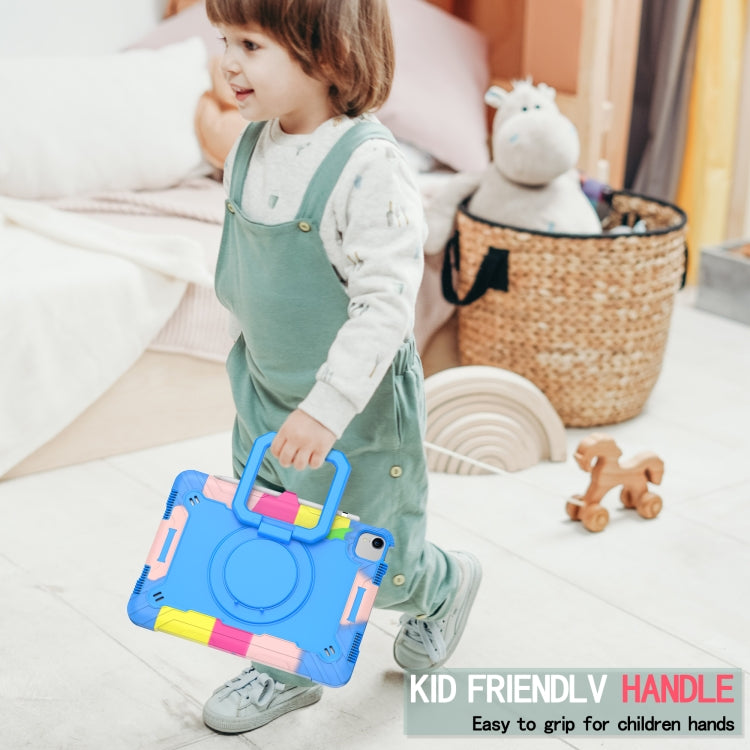 Contrast Color Shockproof Robot Silicone + PC Case with Wristband Holder For iPad Air 2022 / 2020 10.9(Camouflage + Blue) - iPad Air (2022) / (2020) 10.9 Cases by buy2fix | Online Shopping UK | buy2fix
