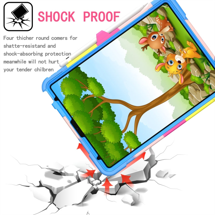 Contrast Color Shockproof Robot Silicone + PC Case with Wristband Holder For iPad Air 2022 / 2020 10.9(Camouflage + Blue) - iPad Air (2022) / (2020) 10.9 Cases by buy2fix | Online Shopping UK | buy2fix