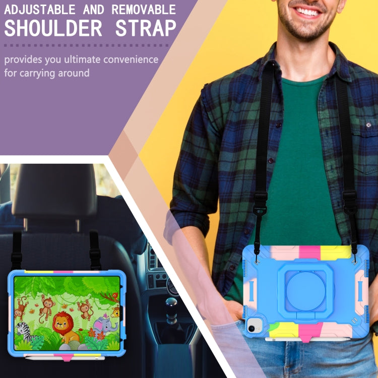 Contrast Color Shockproof Robot Silicone + PC Case with Wristband Holder For iPad Air 2022 / 2020 10.9(Camouflage + Blue) - iPad Air (2022) / (2020) 10.9 Cases by buy2fix | Online Shopping UK | buy2fix
