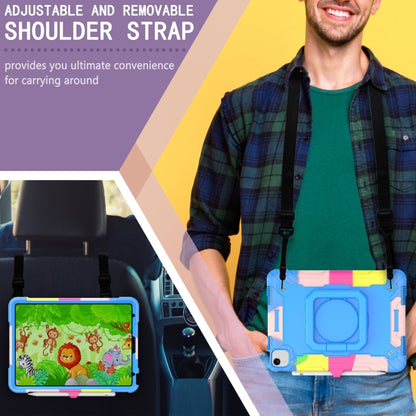 Contrast Color Shockproof Robot Silicone + PC Case with Wristband Holder For iPad Air 2022 / 2020 10.9(Camouflage + Blue) - iPad Air (2022) / (2020) 10.9 Cases by buy2fix | Online Shopping UK | buy2fix