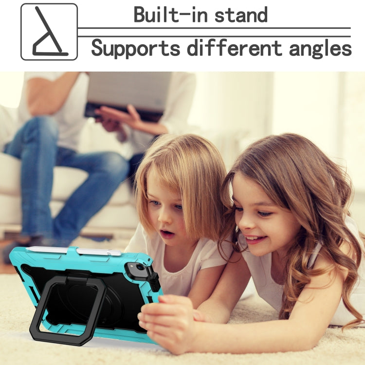 Contrast Color Shockproof Robot Silicone + PC Case with Wristband Holder For iPad Air 2022 / 2020 10.9(Mint Green + Black) - iPad Air (2022) / (2020) 10.9 Cases by buy2fix | Online Shopping UK | buy2fix
