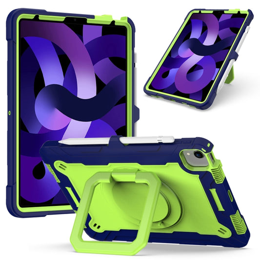 Contrast Color Shockproof Robot Silicone + PC Case with Wristband Holder For iPad Air 2022 / 2020 10.9(Navy Blue + Yellow-green) - iPad Air (2022) / (2020) 10.9 Cases by buy2fix | Online Shopping UK | buy2fix