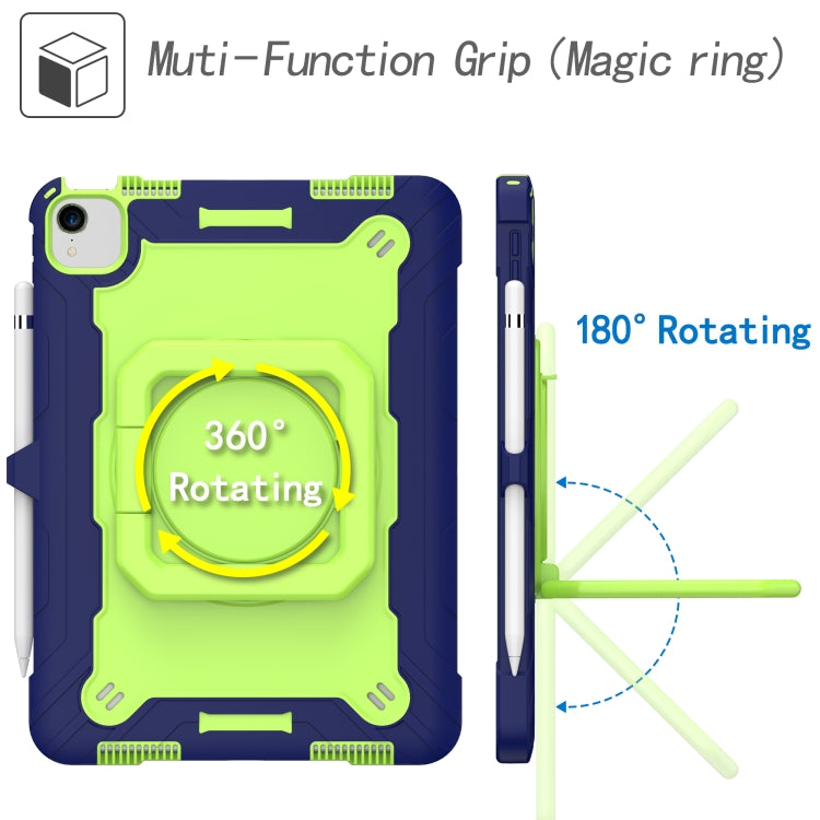 Contrast Color Shockproof Robot Silicone + PC Case with Wristband Holder For iPad Air 2022 / 2020 10.9(Navy Blue + Yellow-green) - iPad Air (2022) / (2020) 10.9 Cases by buy2fix | Online Shopping UK | buy2fix