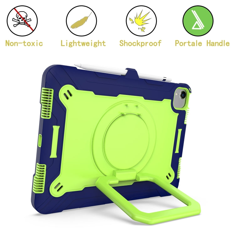 Contrast Color Shockproof Robot Silicone + PC Case with Wristband Holder For iPad Air 2022 / 2020 10.9(Navy Blue + Yellow-green) - iPad Air (2022) / (2020) 10.9 Cases by buy2fix | Online Shopping UK | buy2fix