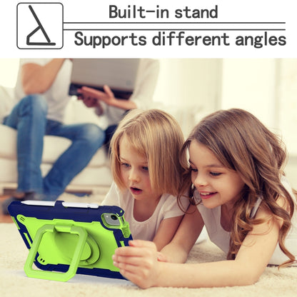 Contrast Color Shockproof Robot Silicone + PC Case with Wristband Holder For iPad Air 2022 / 2020 10.9(Navy Blue + Yellow-green) - iPad Air (2022) / (2020) 10.9 Cases by buy2fix | Online Shopping UK | buy2fix